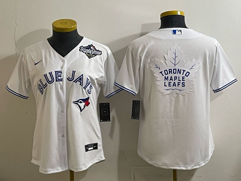 Women 2025 Nike Toronto Blue Jays Blank White Game MLB Jersey 09->youth mlb jersey->Youth Jersey